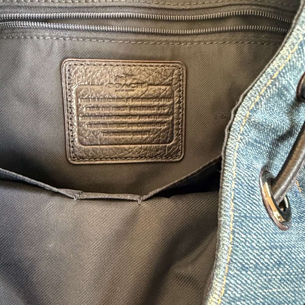 Coach Billie Jean Denim & Leather Backpack - Picture 3 of 5